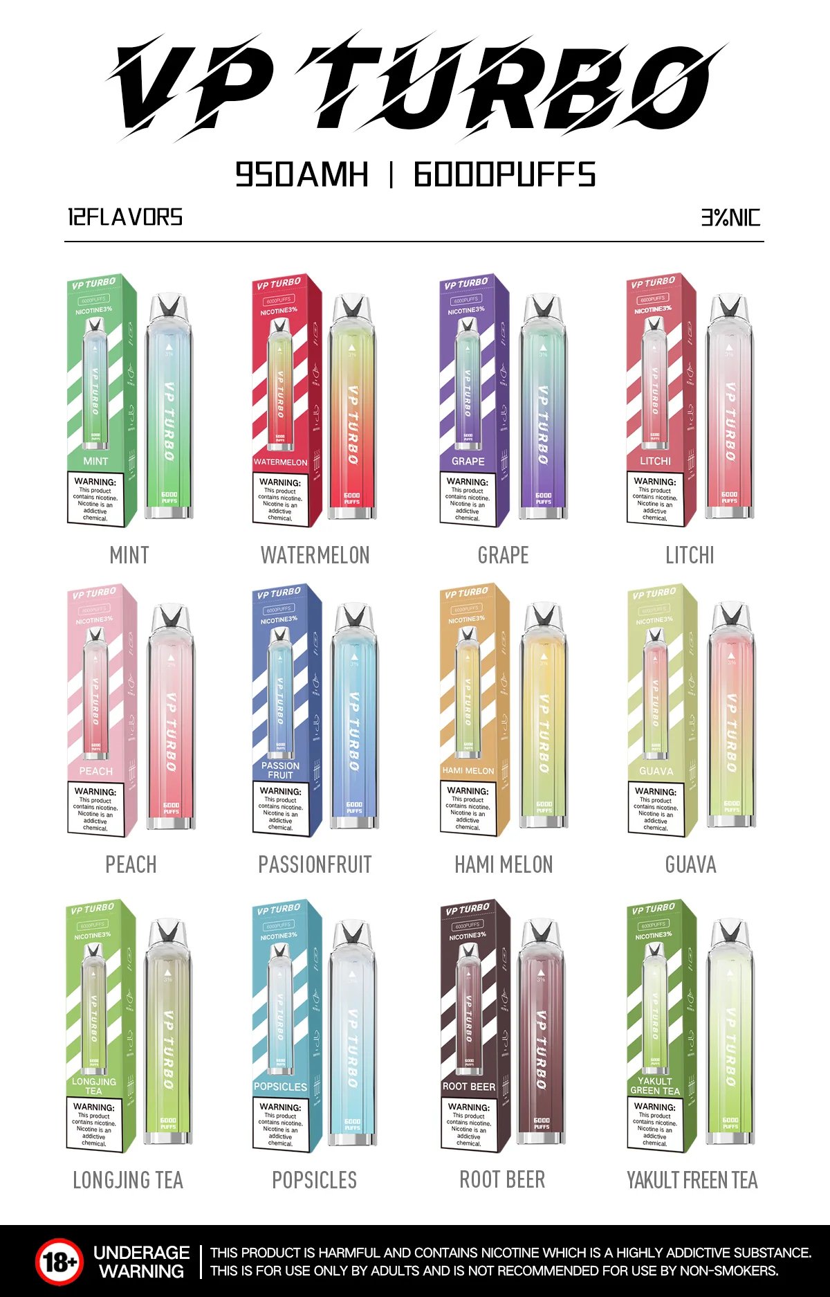 【VP TURBO 6000】渦輪增壓拋棄式 搭載 950mAh 霸王級電芯 高飽和電力支援 每一口皆是澎湃濃郁享受 老煙友瘋搶口碑神機 台灣現貨:圖片 3
